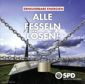 "Alle Fesseln lösen". Bild der SPD-Fraktion im Sächsischen Landtag.
